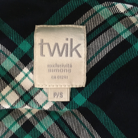 Twik - Navy Blue/Green Plaid Shirt - Picture 2 of 2